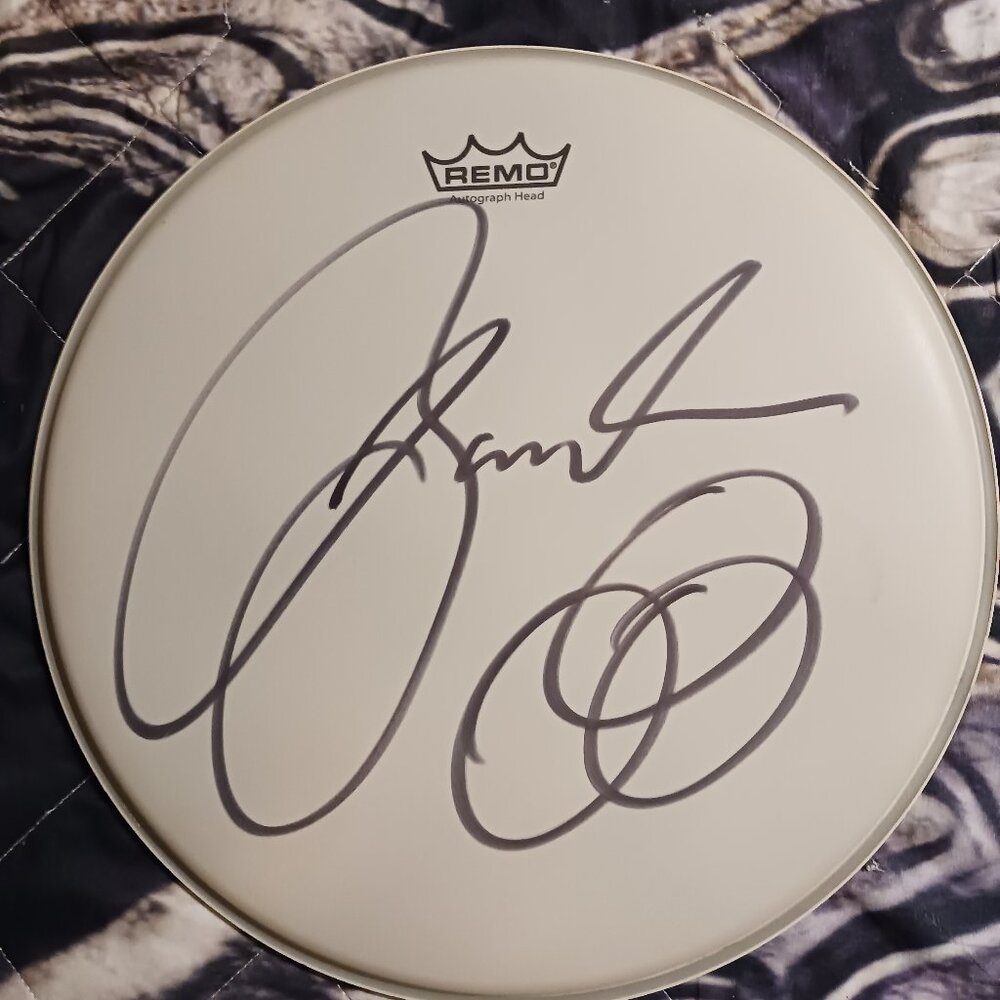 Jason Bonham (Led Zeppelin) signed 14" drum head